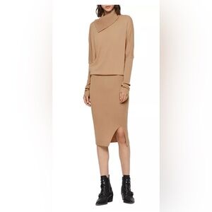 All Saints Sofi Midi Sweater Turtleneck Dress